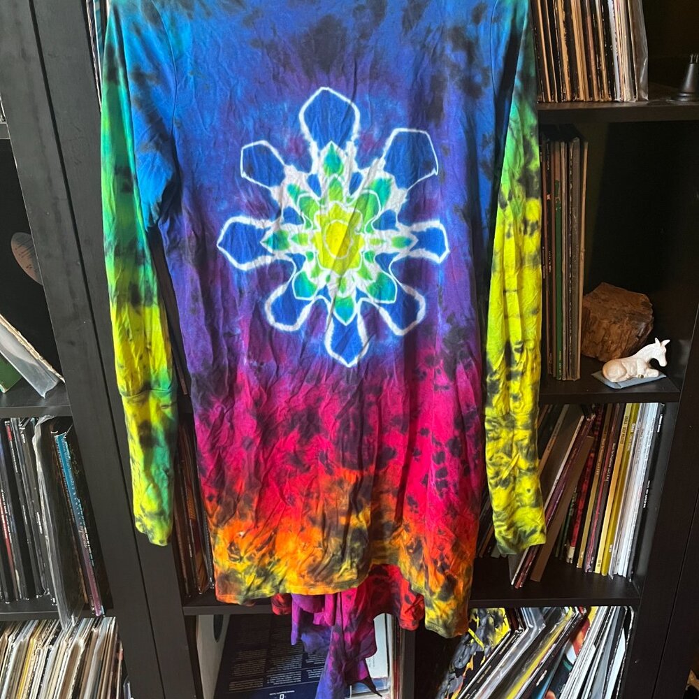 Warrior Within Tie Dye Waterfall Cardigan Party Robe Rainbow